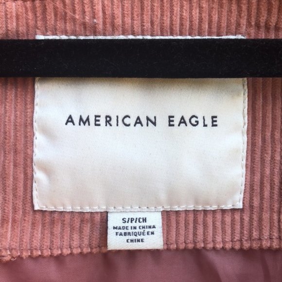 American Eagle Small Blush Corduroy Puffer Coat - Picture 2 of 9